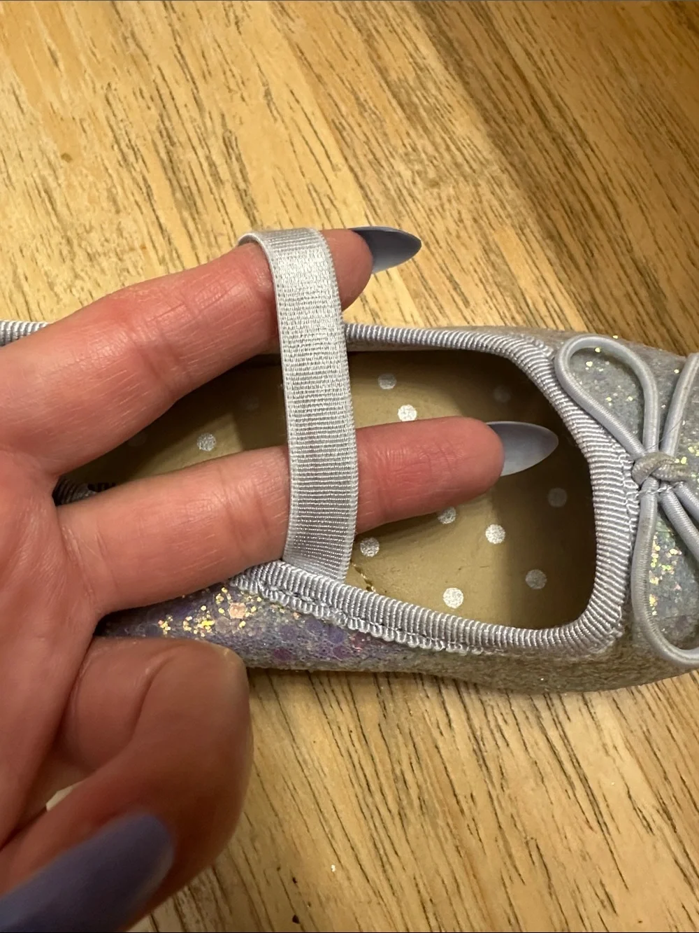 Cat & Jack Glitter Ballet Flats in Iridescent Light Blue